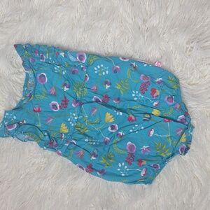 Ruffle Butts Blue Floral Romper Sz 12-18 Months